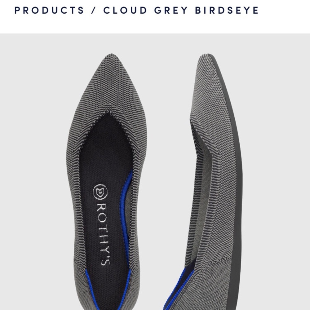 Rothy’s The Point - Cloud Grey Birdseye